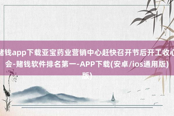 赌钱app下载亚宝药业营销中心赶快召开节后开工收心会-赌钱软件排名第一-APP下载(安卓/ios通用版)