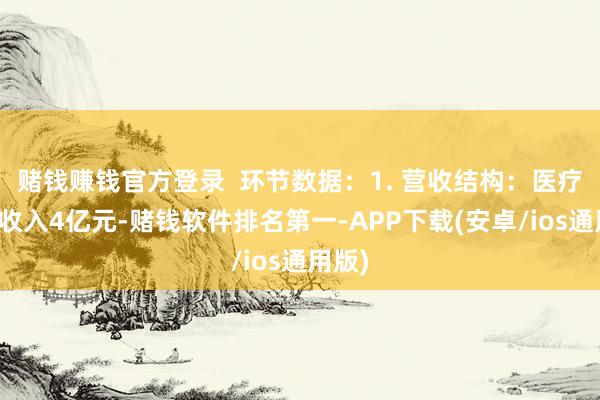 赌钱赚钱官方登录  环节数据：1. 营收结构：医疗就业收入4亿元-赌钱软件排名第一-APP下载(安卓/ios通用版)